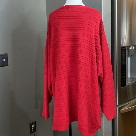 Lane Bryant Sweater Womens Red Top Long Sleeve Casual Ladies Beaded - Picture 10 of 13